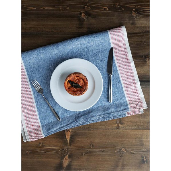 linoelina 핀스트라이프 리투아니아 린넨 키친크로스 (블루)