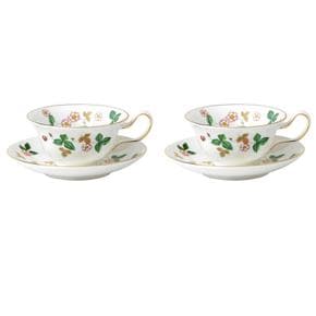 [해외직구] WEDGWOOD 웨지우드 와일드 스트로베리 찻잔 및 받침 177ml 2세트