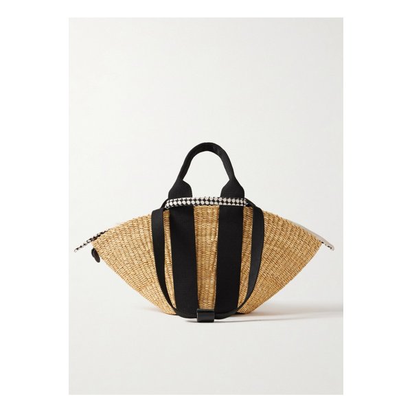 무뉴 소피 미니 웨빙 트리밍 우븐 스트로 토트 브라운 46376663162878902