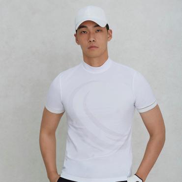 빈폴골프 SS24 남성 모크넥 냉감 티셔츠 - 화이트 (BJ4642B061)