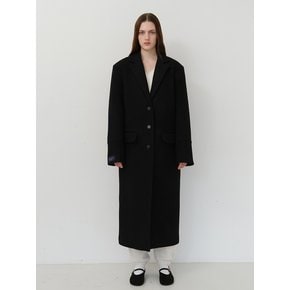 Merino wool maxi long coat - Black [ Wool 100% ]