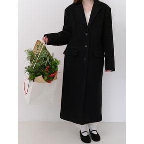 Merino wool maxi long coat - Black [ Wool 100% ]