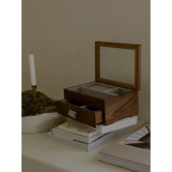 2단 무늬유리 보석함 Pattern glass drawer jewelry box