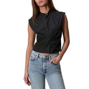 4880024 Rag  bone Louisa Twist Front Sleeveless Cotton Poplin Button-Up Shirt