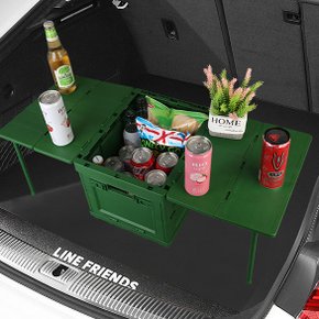 자동차 접이식 트렁크 정리함 캠핑 테이블 차량용 폴딩 박스 (그린)