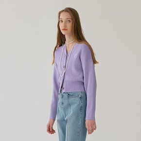 [조이 착용]BASIC BUTTON CARDIGAN LAVENDER