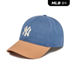 MLB [코리아공식]배색 데님라이크 언스트럭쳐 볼캡 NY (L.Sand)