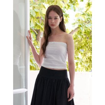 카인더베이비 baby ribbon tube top - white