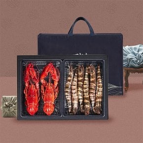 [물맛남] 랍스터/킹타이거새우 선물세트(랍스터2미/킹타이거6-8미/트레이/부직포)