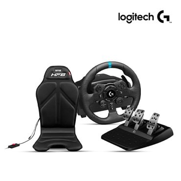 Logitech 로지텍코리아 G923 트루포스 레이싱휠,NLR HF8 진동시스템 패키지(PS5/PS4/PC)