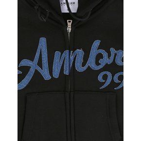 Denim AMBLER Crop Zip up Hoodie jacket AHCZ101 (Black)