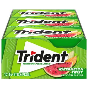  트리덴트 수박맛 무설탕껌 14스틱 12팩