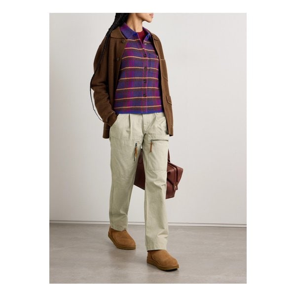 에뜨왈 칸나 플리츠 코튼 캔버스 스트레이트 카고 팬츠 베이지 1647597350564575