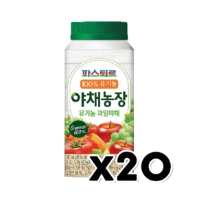 파스퇴르 유기농 야채농장 과일야채 주스 190ml x 20개