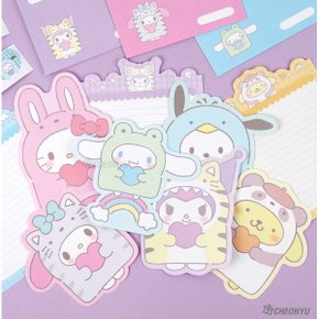 캐릭터 모양 편지지 세트 헬로키티 쿠로미 시나모롤