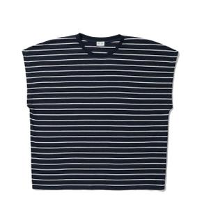 THE HONOREE SLEEVELESS T-SHIRTS - NAVY/CREAM