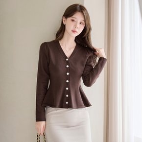 진주 버튼 브이넥 니트 가디건_M2608CD044C