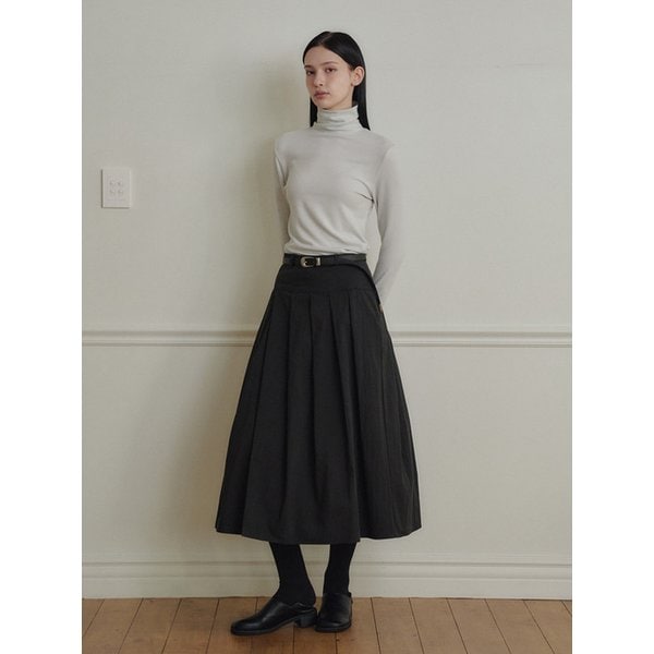 Brushed Turtleneck T-shirt_Light Grey