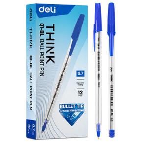 DELI EQ1 투명바디 볼펜 0.7mm 흑_N2147280