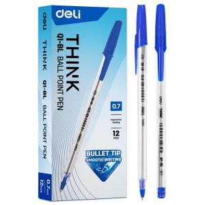  DELI EQ1 투명바디 볼펜 0.7mm 흑_N2147280