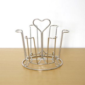 스텐레스 컵걸이 6구 컵거치대 정리대 텀블러 건조대