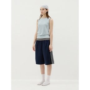 Striped Lace -Trim Track Pants - Navy