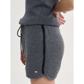 Charlotte Wool Knit Short Pants_Gray