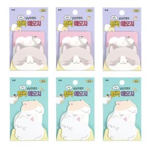 [핑크풋] 냥냥 2단 점착 메모지 6개세트 (S8697737)