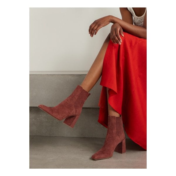 루크 스웨이드 앵클 부츠 와인 레드 46376663162899265