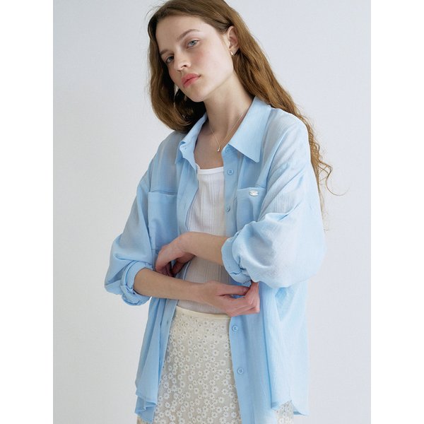 [리퍼브]S See Through Pocket Shirt_Sky