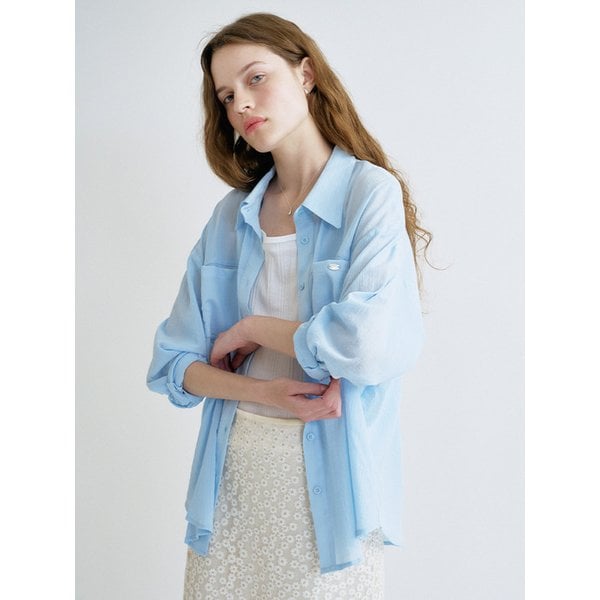 [리퍼브]S See Through Pocket Shirt_Sky