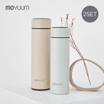 모윰 보온보냉 텀블러 LED 온도표시 스마트 분유보온병 2종세트(350ml+500ml)