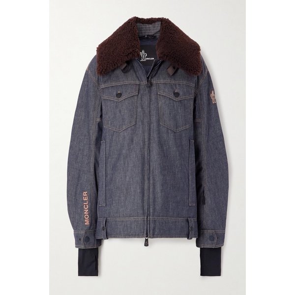 몽클레어 윤케 시어링 트리밍 데님 다운 재킷 46376663162844884