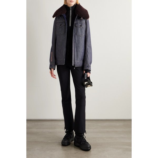 몽클레어 윤케 시어링 트리밍 데님 다운 재킷 46376663162844884