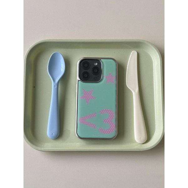 실버 에폭시 범퍼 폰케이스 - Lov3(mint)