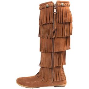 영국 미네통카 부츠 minnetonka Womens Double Fringe Side Zip Boots 1761302