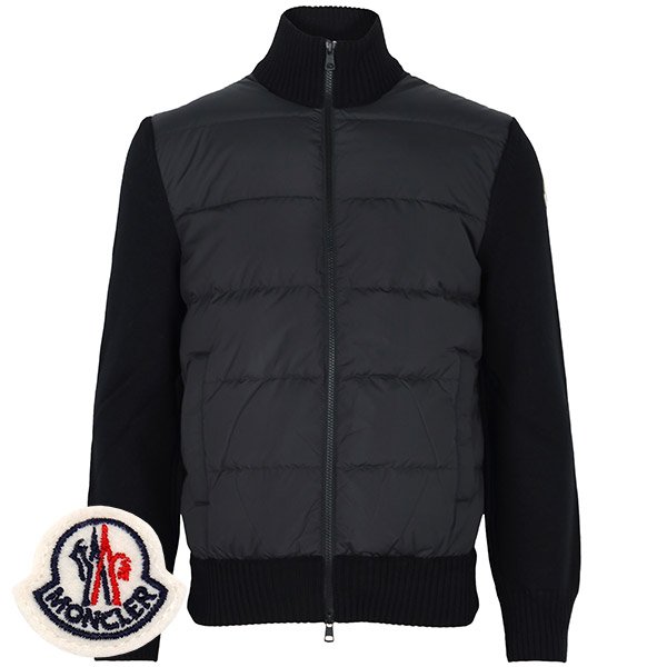 [부산점] 몽클레어 25FW 블랙 울 니트 믹스 구스 다운 집업 자켓 9B00040 M1131 999