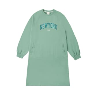 아키클래식 루즈 핏 뉴욕 포켓 원피스 민트