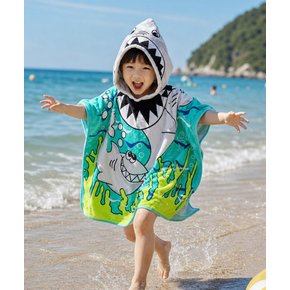 유아 아기 비치가운 샤워 목욕가운 여름 물놀이 수영 입는 후드 상어 비치타올