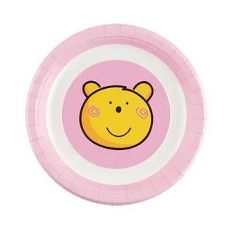  곰팅이접시18cm(핑크)6개입 생일파티 피크닉 종이접시