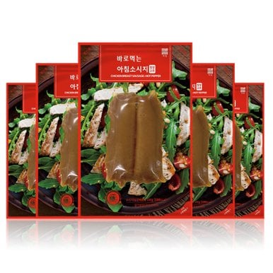 [아침몰]해동없이 바로먹는 실온 보관 특허 닭가슴살 소지지 청양맛(100g) 5팩 / 상온 보관 6개월 특허 상품