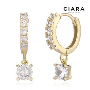 CIARA 14K Piacenza D드랍 서클 원터치 귀걸이(GoldPlated)