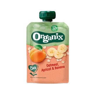 오가닉스 코리아 [공식판매처] 오가닉스 퓨레 유기농 생과일 퓨레 아기간식 이유식 (오트밀+살구+바나나)1박스