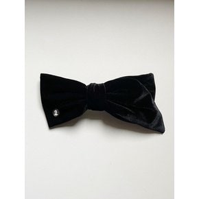 Vintage Velvet Big Ribbon Barrette [Black]