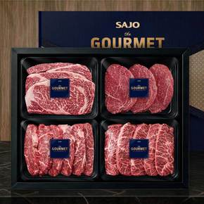 국내산 한우 1등급 명품 한우 1호 선물세트 등심·안심·채끝·부채살 1.6kg