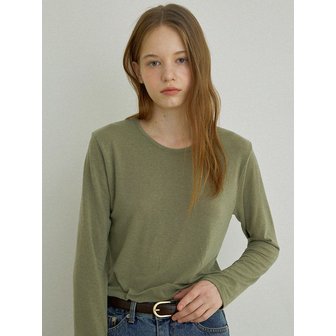 애즈이프 Essential wool long sleeve T-shirt (Olive, White, Dark brown)