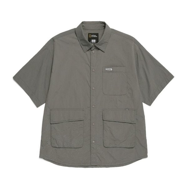 [여주점] N252USH120 NRN 올오버프린트 셋업 셔츠 STONE GREY