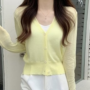 데일리 베이직 5컬러 파스텔톤 여성 시스루 가디건 WS-N01