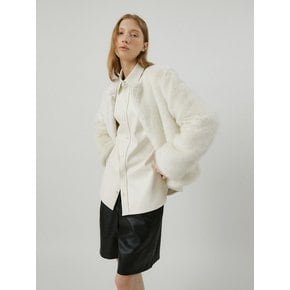 DELMA daily easy fur jacket [white]