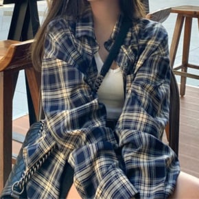 [오노마] ONM 가을캐주얼 엘라 체크 셔츠 여성 오버핏 루즈핏 (19500414)